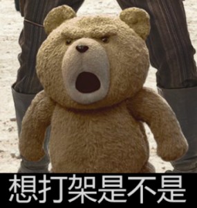 泰迪熊表情包-想打架是不是-