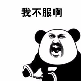 熊猫头戴着手铐：我不服啊-熊猫头,手铐,不服