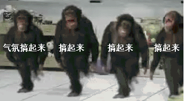 四只猩猩跳舞：气氛搞起来_搞起来-猩猩,跳舞,gif,动图