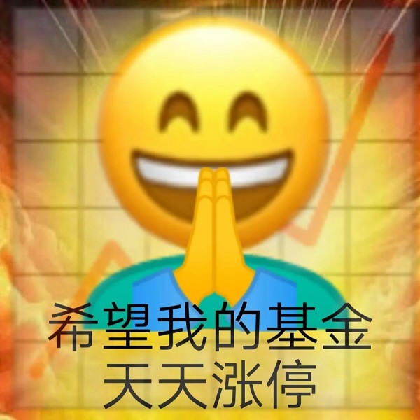 佛光普照的笑脸emoji双手合十祈祷：希望我的基金天天涨停