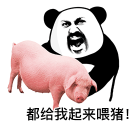 斯巴达熊猫头抱着猪大吼：都给我起来喂猪