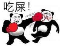 熊猫头殴打另一个熊猫头：吃屎-熊猫头