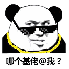 熊猫头带着墨镜和金项链：那个基佬@我？