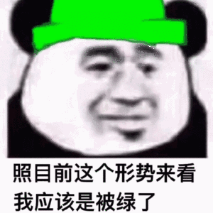 绿帽熊猫头：照目前这个形式来看我应该是被绿了！-熊猫头,搞笑,装逼,绿帽子