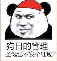 熊猫头戴着帽子：狗日的管理，圣诞也不发个红包？-熊猫头骂人,搞笑,管理员