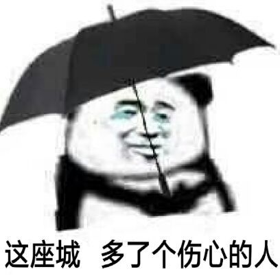 熊猫头流着泪撑着伞：这座城 多了个伤心的人-熊猫头,流泪,装逼