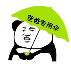 高清版熊猫头打伞表情包-3