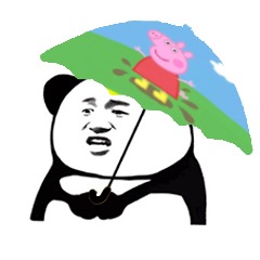 高清版熊猫头打伞表情包-4
