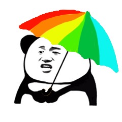 高清版熊猫头打伞表情包-5-