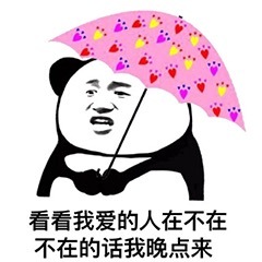 高清版熊猫头打伞表情包-6