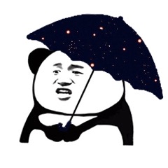 高清版熊猫头打伞表情包-7